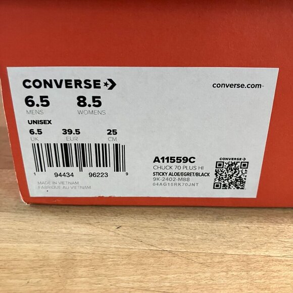 Converse Womens Sticky Aloe A11559C Chuck 70 Sneakers Size 8.5 Green Mint SP NWT - Picture 3 of 12